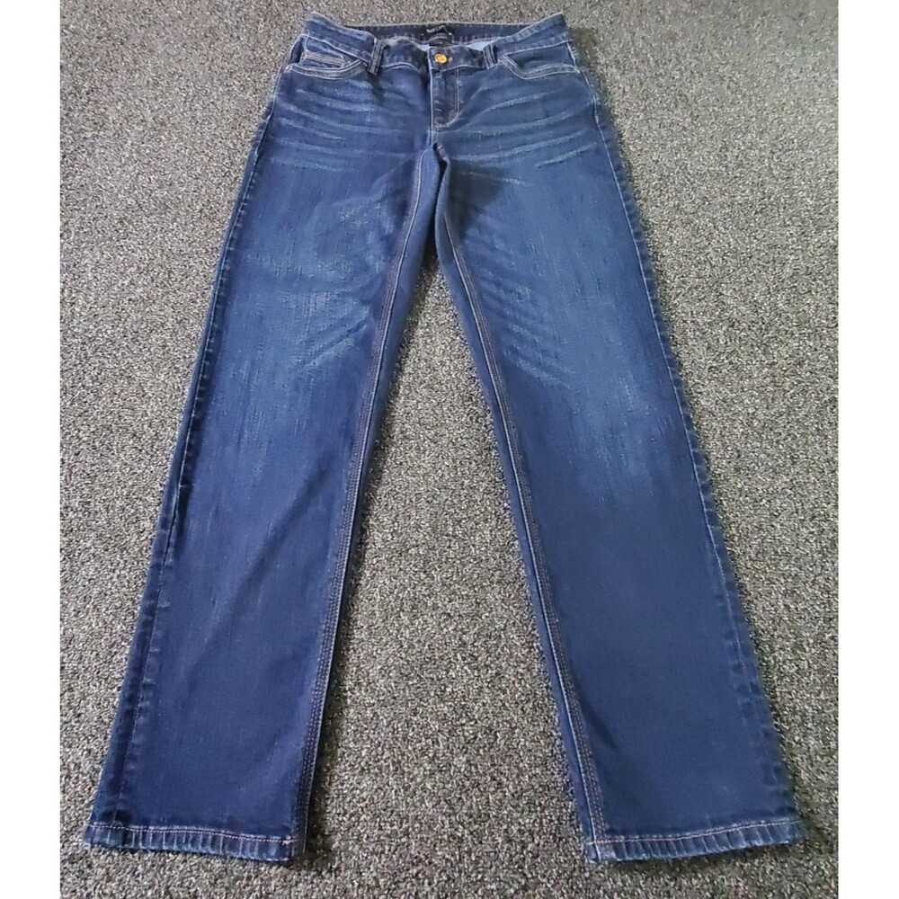 White House Black Market Jeans Women's 4 Straight Leg Crop Dark Wash EUC